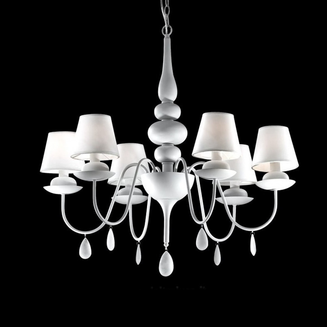 ID-BLANCHE SP6 E14 lustre gouttes moderne verre noir blanc métal tissu lampe intérieur mur IP20