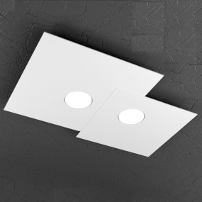 Plafoniera TP-PLATE 1129 PL2 R 18W Gx53 Led metallo bianco lampada soffitto moderna rettangolare