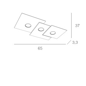 Plafoniera TP-PLATE 1129 PL3 R 27W Gx53 Led metallo bianco lampada soffitto moderna rettangolare