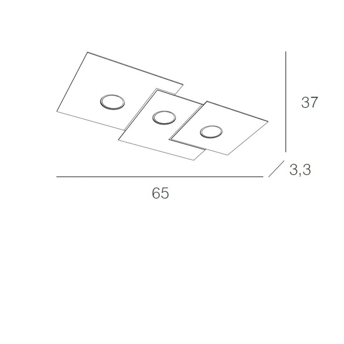 Plafoniera TP-PLATE 1129 PL3 R 27W Gx53 Led metallo bianco lampada soffitto moderna rettangolare