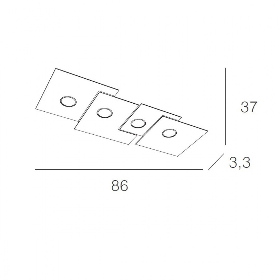 Plafoniera PLATE 1129 PL4 R Top Light