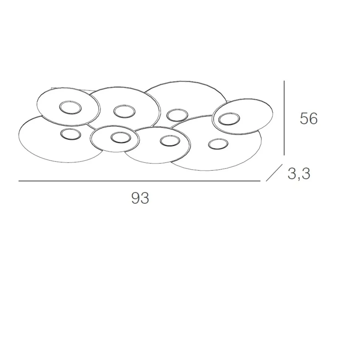 Plafoniera TP-CLOUD 1128 PL8 R 72W Gx53 Led nuvola metallo bianco lampada soffitto moderna rettangolare