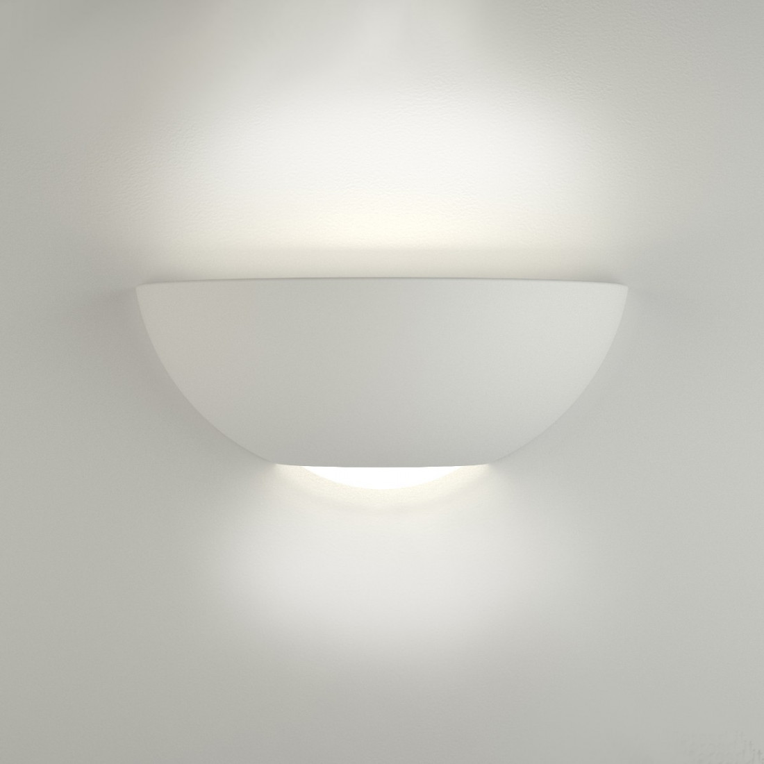 Applique BF-9207 41 E27 LED gesso bianco verniciabile lampada parete biemissione vaschetta interno IP20