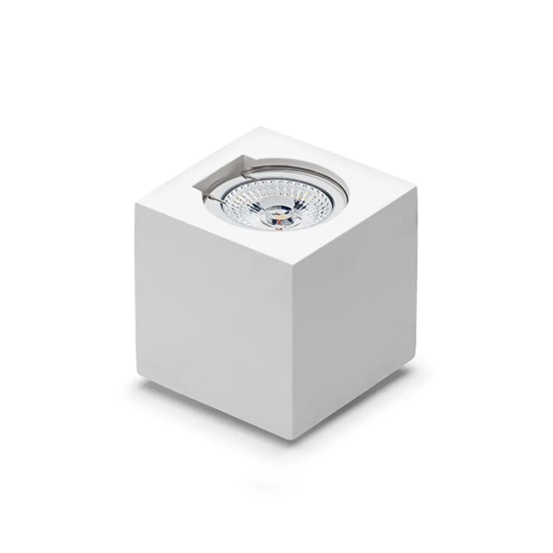 Applique BF-2452 7X7 GU10 10W LED gesso bianco verniciabile lampada parete monoemissione cubo interno IP20