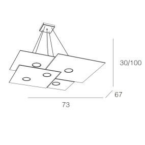 TP-PLATE 1129 S5 45W Gx53 lustre Blanc métal LED émission lumineuse suspension moderne