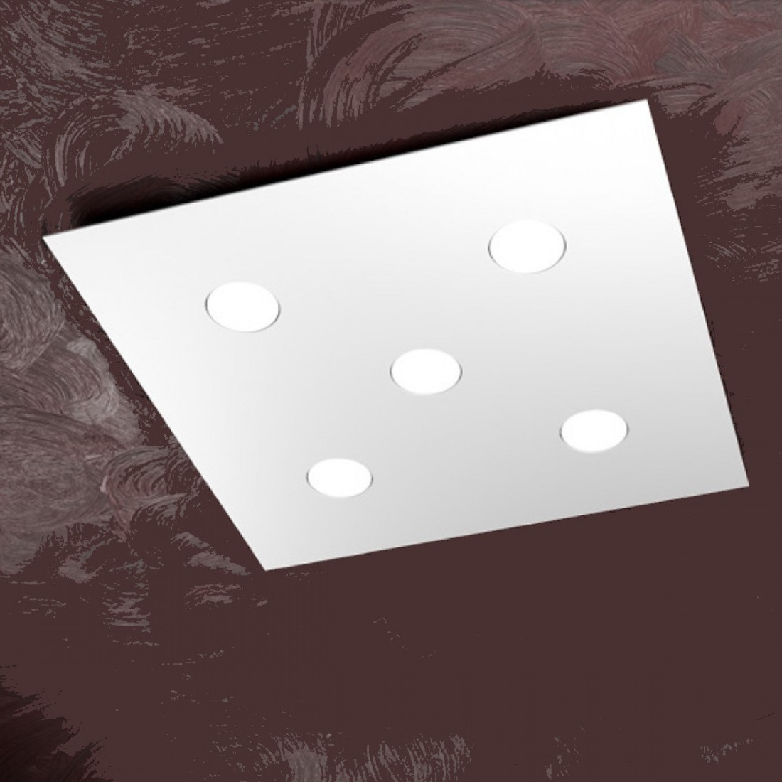 Plafoniera TP-AREA 1127 PL5 45W Gx53 Led metallo bianco lampada soffitto parete quadrata moderna