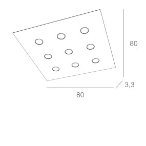 Plafoniera TP-AREA 1127 PL9 81W Gx53 Led metallo bianco lampada soffitto parete quadrata moderna