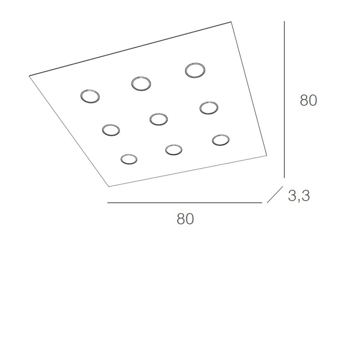 Plafoniera TP-AREA 1127 PL9 81W Gx53 Led metallo bianco lampada soffitto parete quadrata moderna