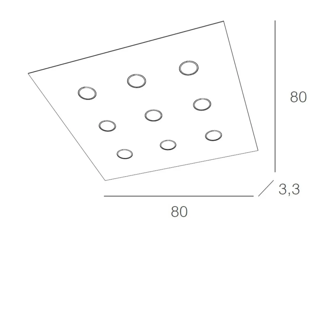 Plafoniera TP-AREA 1127 PL9 81W Gx53 Led metallo bianco lampada soffitto parete quadrata moderna