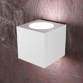 Applique TP-AREA 1127 AG 18W Gx53 LED 10x10 cube métal blanc gris sable biemission lampe murale carrée moderne