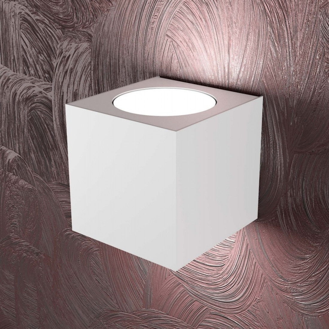 Applique TP-AREA 1127 AG 18W Gx53 LED 10x10 cubo metallo bianco grigio sabbia biemissione lampada parete moderna quadrata