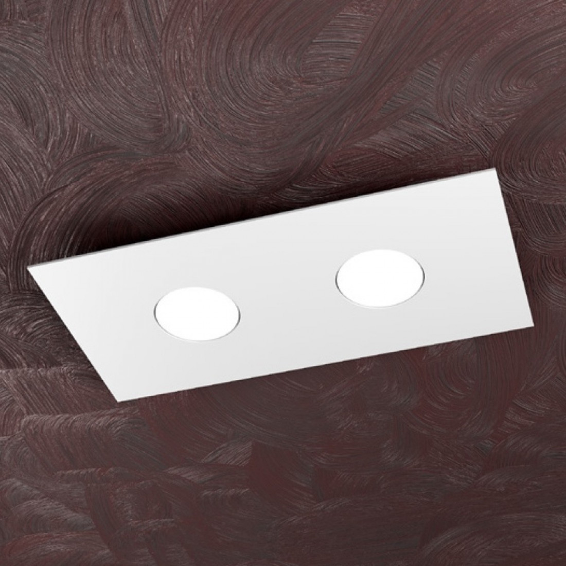 Plafoniera TP-AREA 1127 PL2 R 18W Gx53 Led metallo bianco lampada soffitto moderna rettangolare