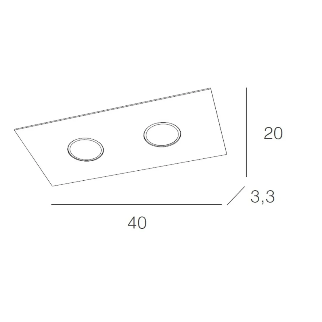 Plafoniera AREA 1127 PL2 R Top Light