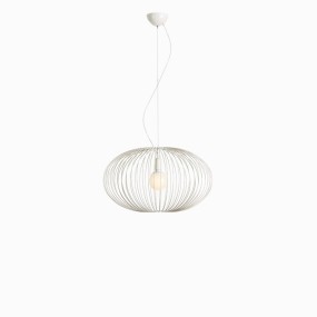 GB-TITTI 170 23 lustre en suspension en acier peint ivoire à l'intérieur de la cage E27