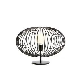 Abat-jour GB-TITTI 170 34 48cm acciaio ovale verniciato avorio lampada tavolo gabbia interno E27