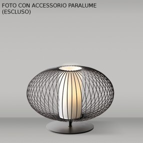 GB-TITTI Abat-jour 170 34 48cm lampe de table ovale en acier peint ivoire avec cage interne E27