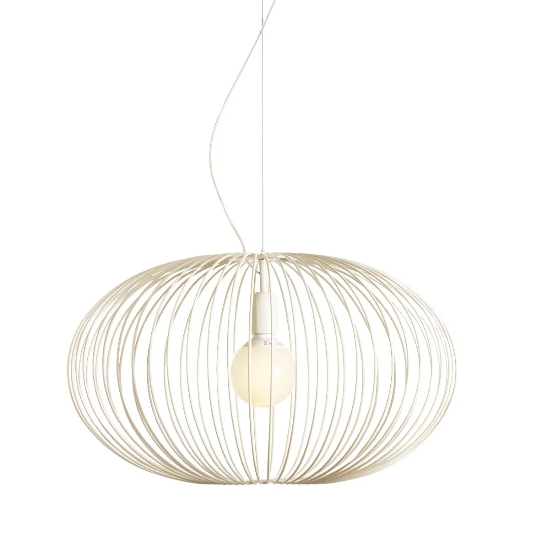 GB-TITTI 170 23 lustre en suspension en acier peint ivoire à l'intérieur de la cage E27