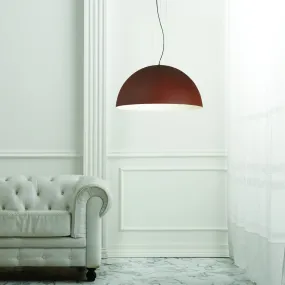 Sospensione GB-RUGIADA 122 24 40cm E27 cupola acciaio corten cemento nero bianco lampadario interno