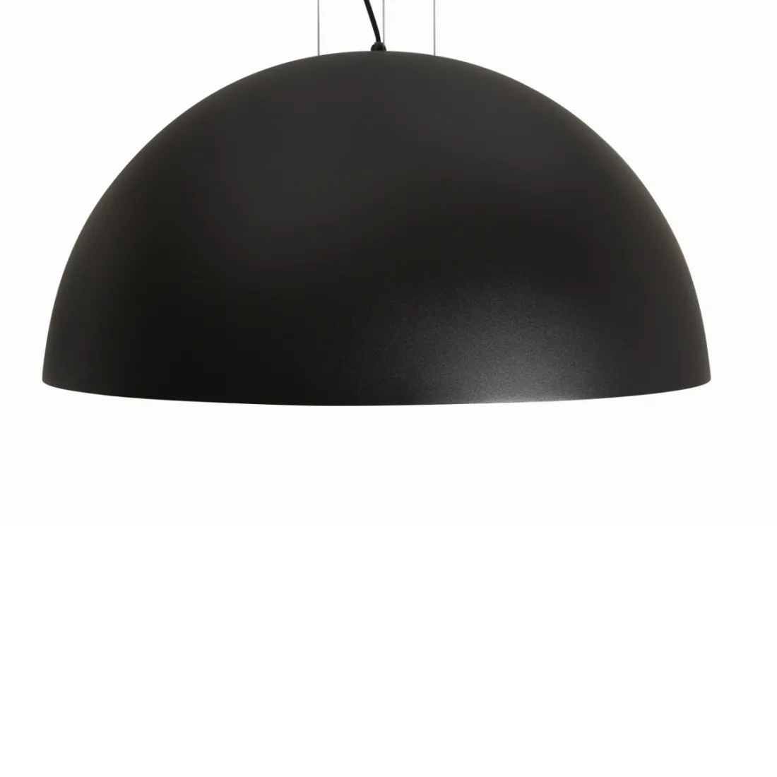 GB-RUGIADA suspension 122 24 40cm E27 corten dôme en acier noir ciment blanc lustre intérieur