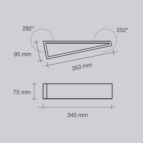 SF-TEOS T174.11 G9 LED 34.5CM applique murale en plâtre blanc à peindre avec double émission à l'intérieur
