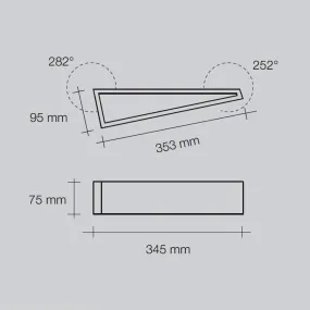Applique SF-TEOS T174.11 G9 LED 34.5CM gesso bianco verniciabile lampada parete biemissione interno