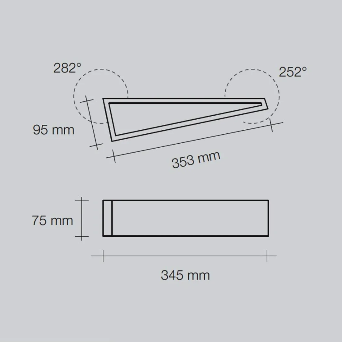 Applique SF-TEOS T174.11 G9 LED 34.5CM gesso bianco verniciabile lampada parete biemissione interno