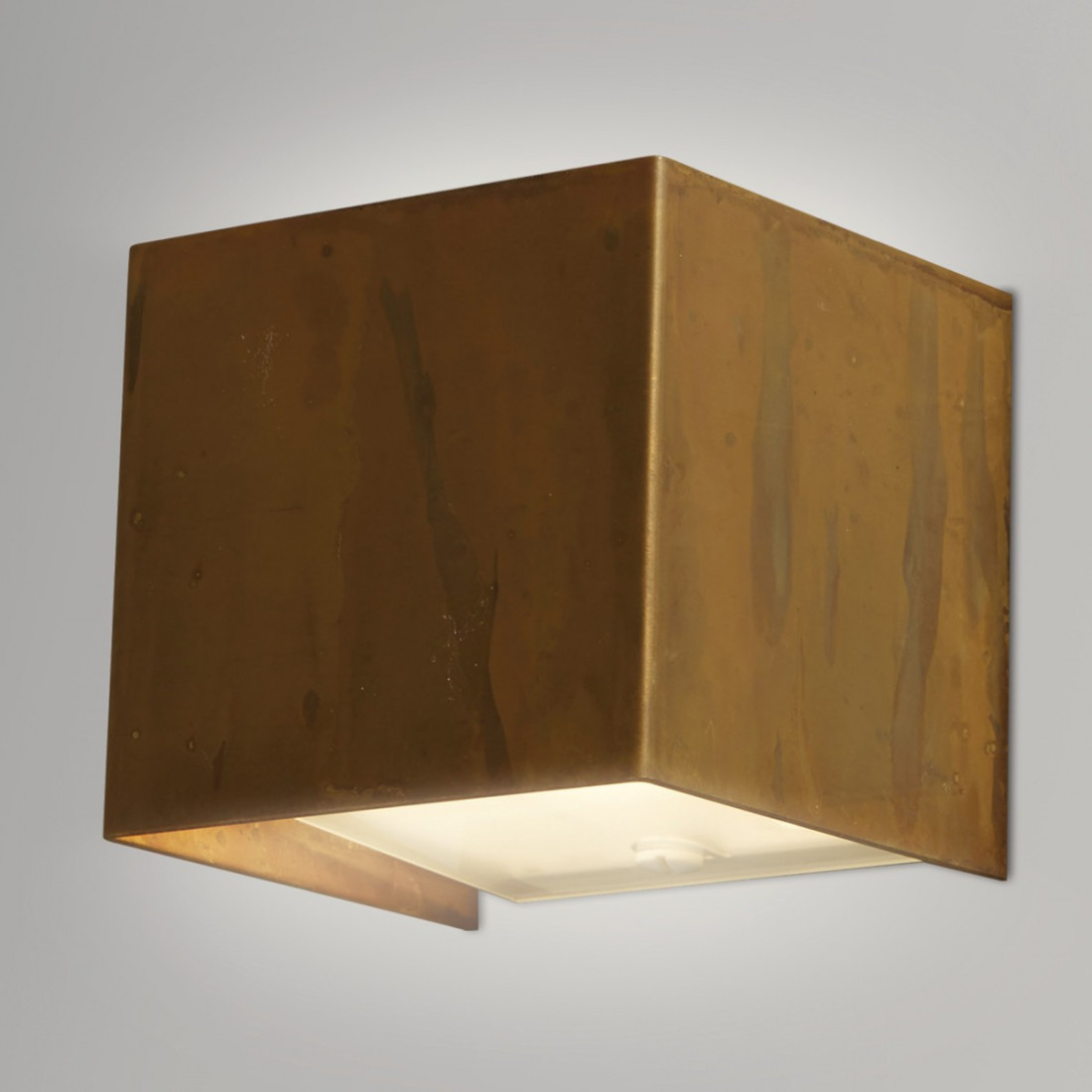 Applique GB-LOLA 929 41 G9 Led ottone invecchiato cubo lampada parete biemissione interno