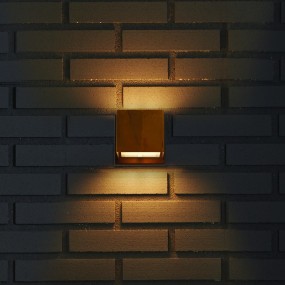 GB-LOLA 929 41 G9 applique murale Led applique en laiton vieilli cube avec double émission à l'intérieur