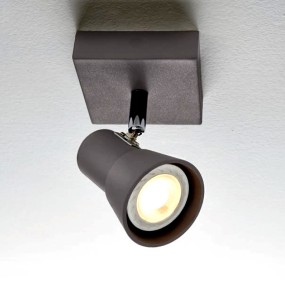 Spot Illuminando TORCIA 1 GU10 LED faretto moderno orientabile  snodabile metallo moka parete soffitto interno