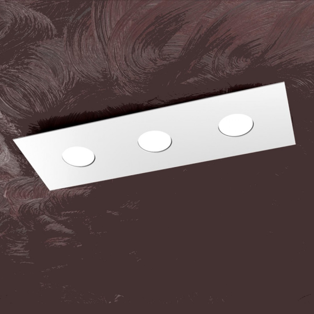 Plafoniera TP-AREA 1127 PL3 R 18W Gx53 Led metallo bianco lampada soffitto moderna rettangolare