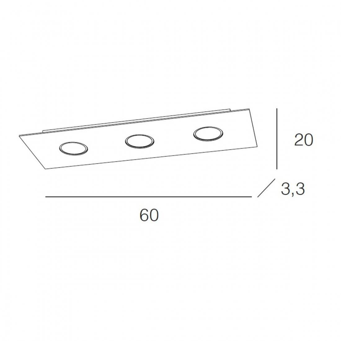 Plafoniera TP-AREA 1127 PL3 R 18W Gx53 Led metallo bianco lampada soffitto moderna rettangolare