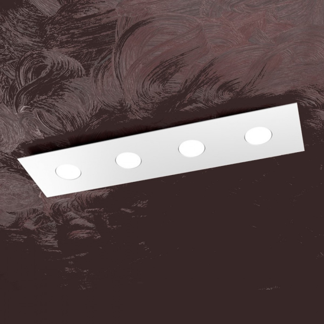 Plafoniera TP-AREA 1127 PL4 R 36W Gx53 Led metallo bianco lampada soffitto moderna rettangolare