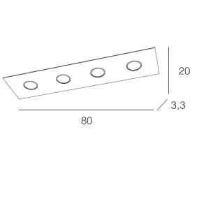 Plafoniera AREA 1127 PL4 R Top Light