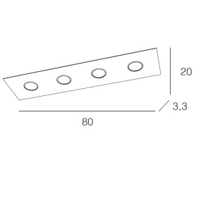 Plafoniera TP-AREA 1127 PL4 R 36W Gx53 Led metallo bianco lampada soffitto moderna rettangolare