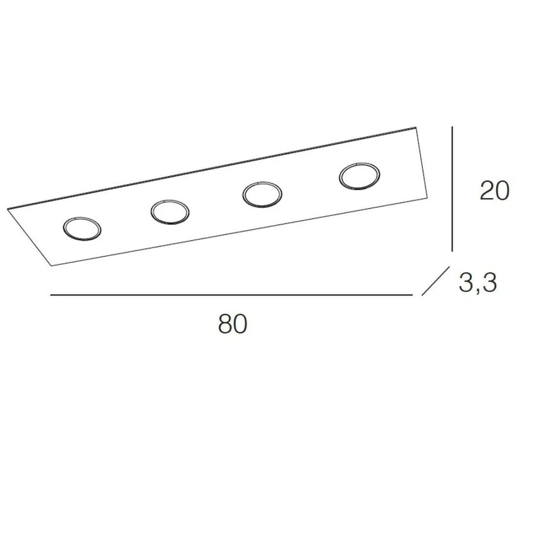 Plafonnier TP-AREA 1127 PL4 R 36W Gx53 Blanc métal LED plafonnier rectangulaire moderne