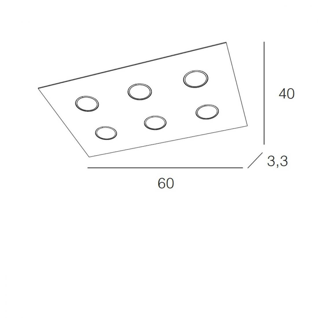 Plafoniera TP-AREA 1127 PL6 R 54W Gx53 Led metallo bianco lampada soffitto moderna rettangolare