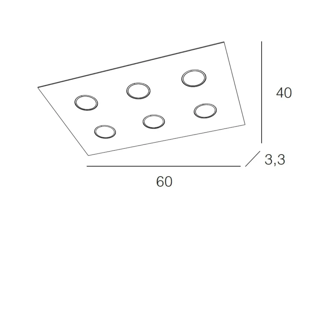 Plafoniera TP-AREA 1127 PL6 R 54W Gx53 Led metallo bianco lampada soffitto moderna rettangolare