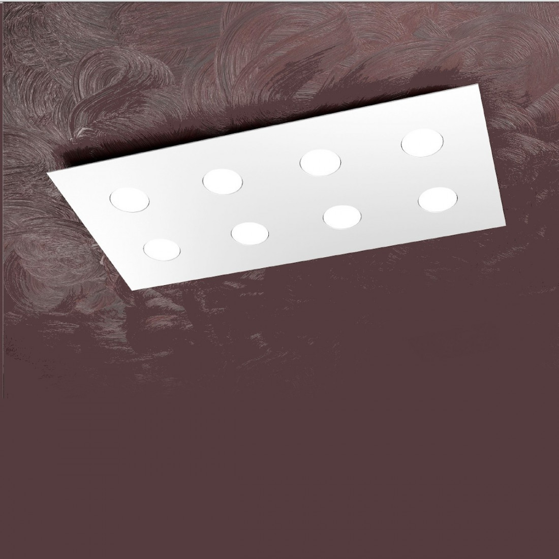 Plafoniera TP-AREA 1127 PL8 R 72W Gx53 Led metallo bianco lampada soffitto moderna rettangolare