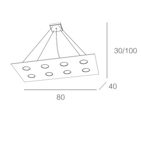 Lustre TP-AREA 1127 S8 R + 3 99W Gx53 Led 80x40 suspension double moderne en métal blanc suspension rectangulaire