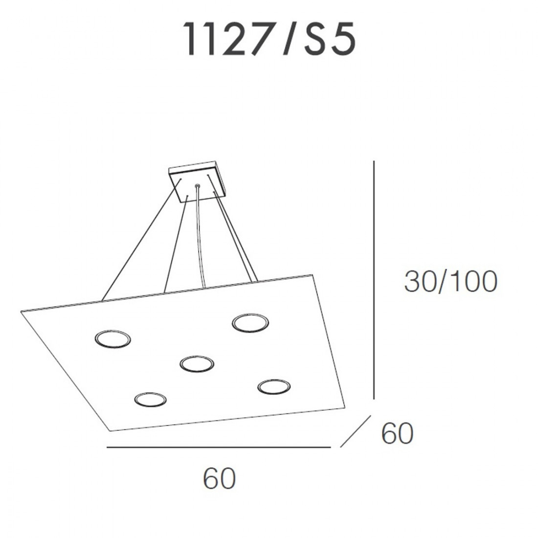 Lampadario AREA 1127 S5 Top Light