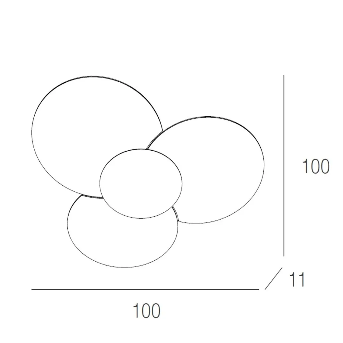 Plafoniera TP-CLOVER 1114 E27 100cm led vetro bianco lampada soffitto fiore tonda moderna