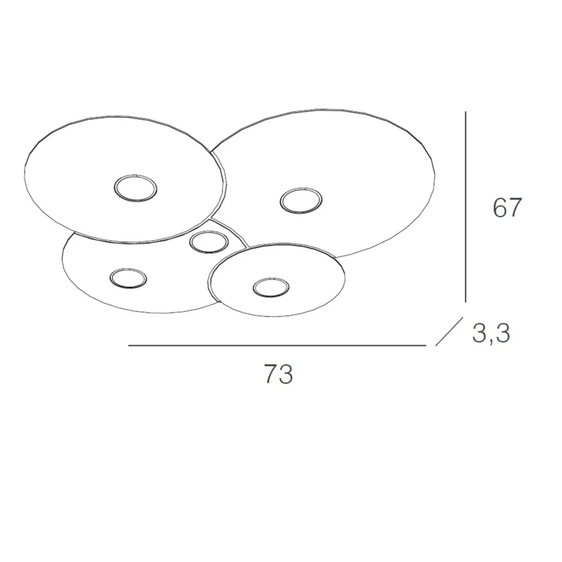 Plafoniera TP-CLOUD 1128 PL5 45W Gx53 Led nuvola metallo bianco lampada soffitto moderna rettangolare