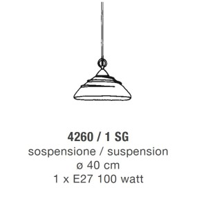 Sospensione LM-4260 1SG E27 LED classico rustico vetro scavo antico lampadario interno