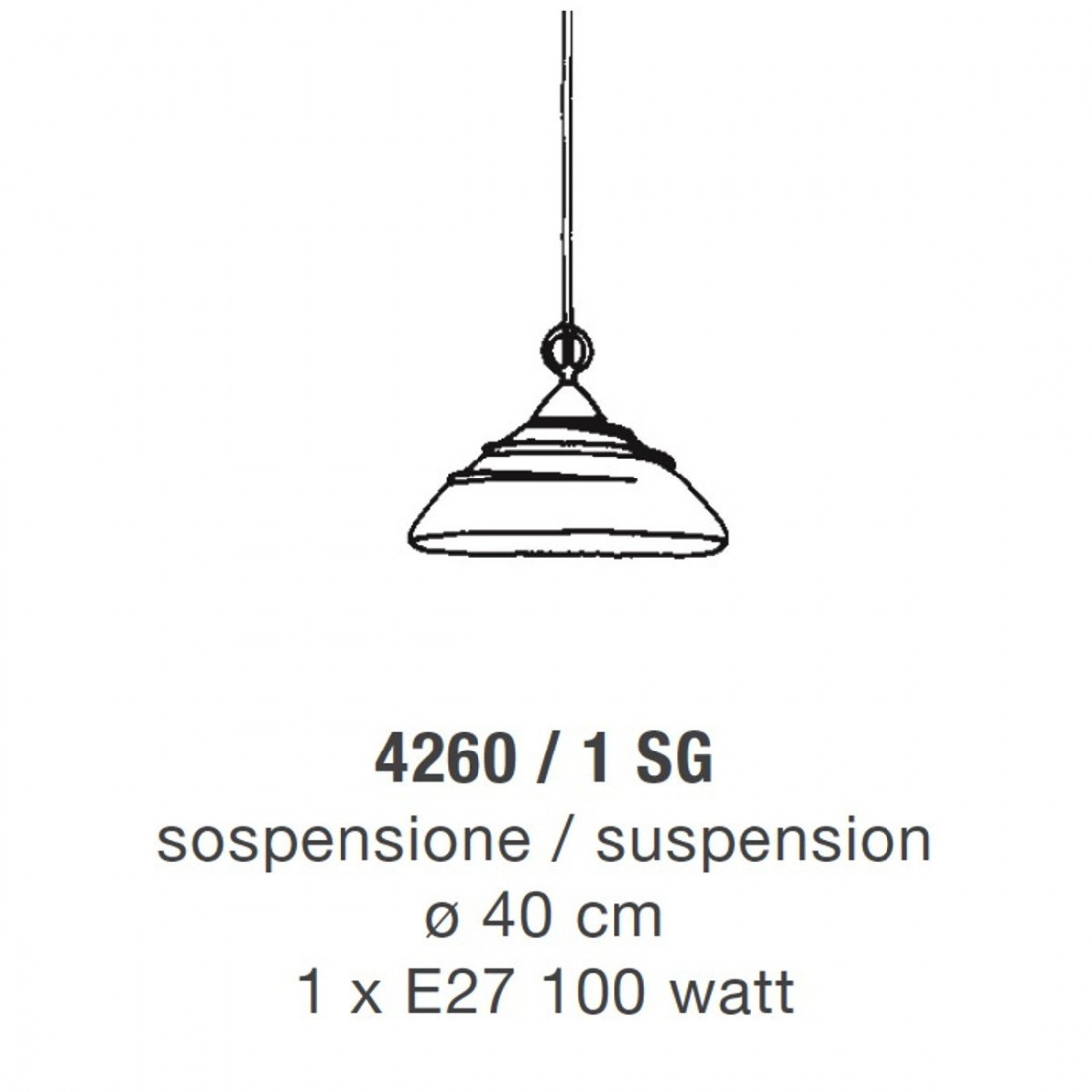 Suspension LM-4260 1SG E27 LED classique rustique en verre excavation antique lustre intérieur