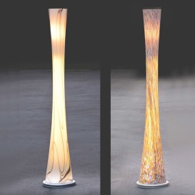 Piantana SN-CLESSIDRA T5 neon vetro soffiato multicolor dimmerabile moderna lampada terra interno IP20