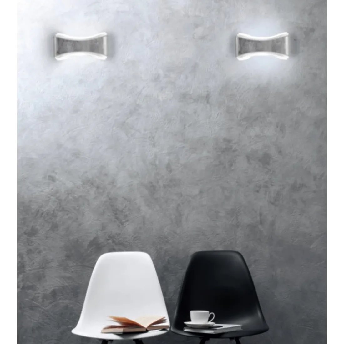 Applique SN-IONICA 30cm R7s vetro metallo moderno biemissione lampada parete interno IP20