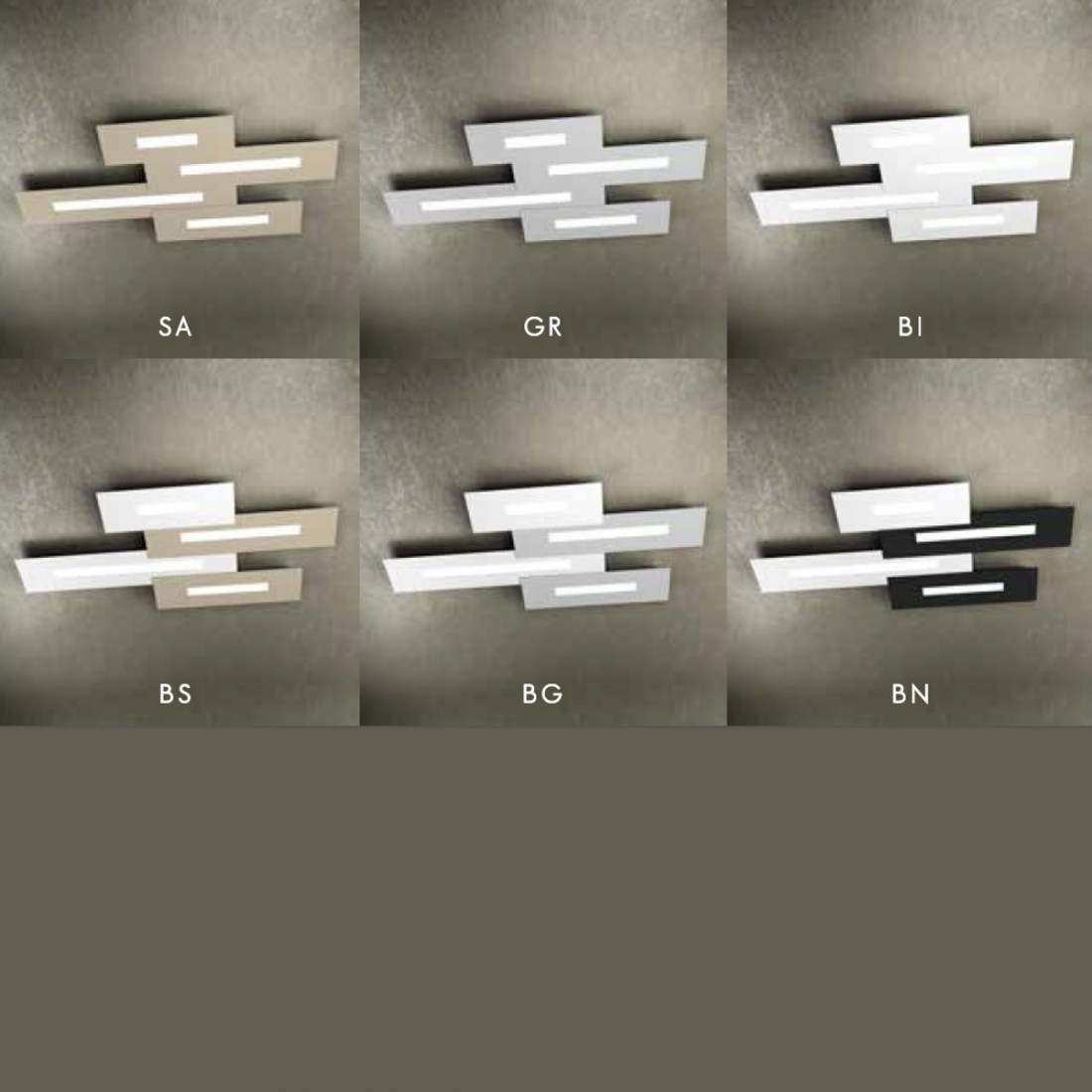 Plafoniera TP-WALLY 1138 M4 2G11 Led metallo rettangolare lampada soffitto interno