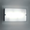 Applique Illuminando FLAT AP 30x50 E27 LED lampada parete vetro satinato trasparente rettangolare moderna interno