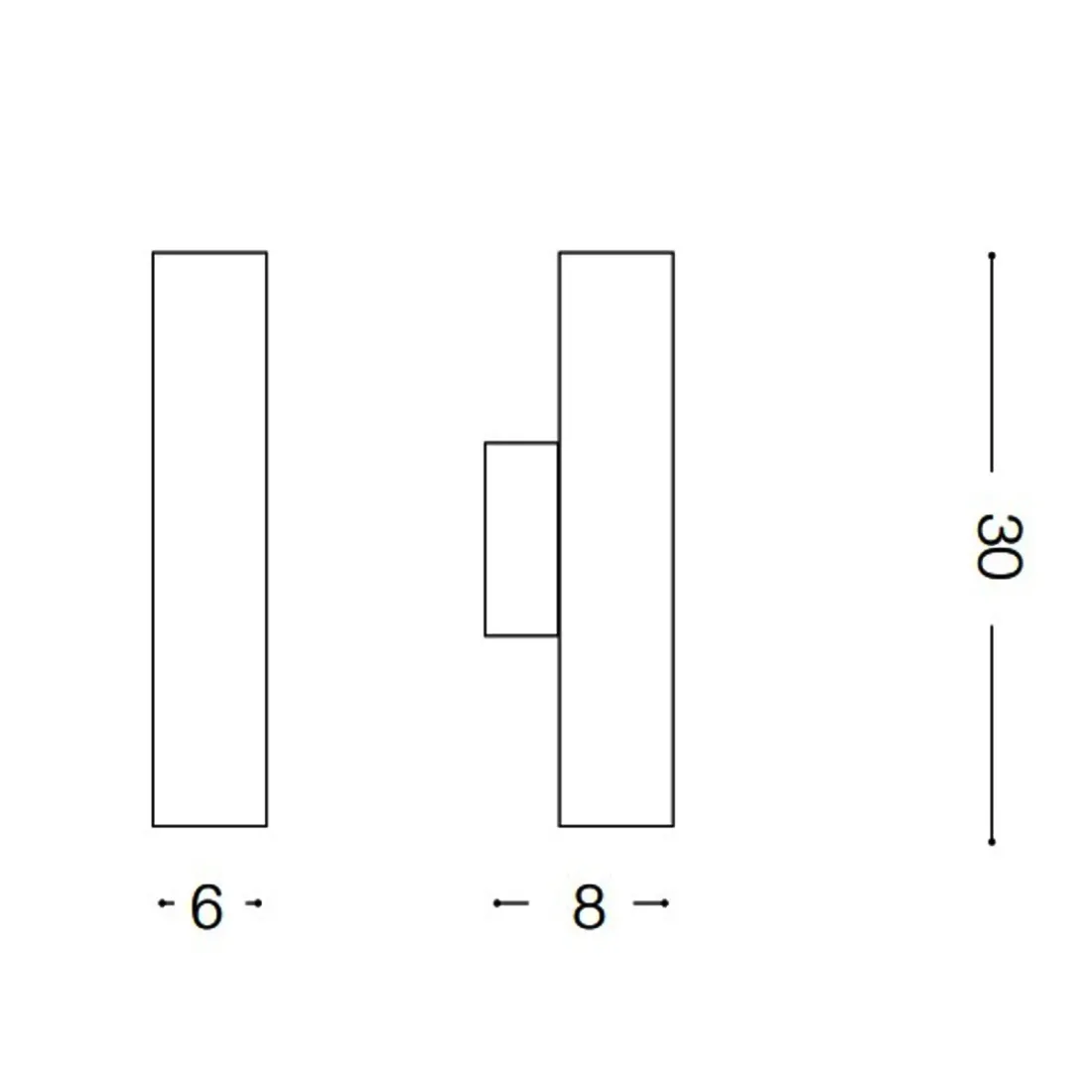 ID-SKY AP2 GU10 applique murale Moderne led métal noir blanc chrome argent applique murale avec parallélépipède interne