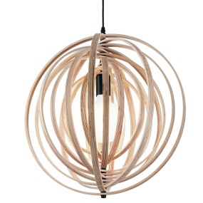 Sospensione ID-DISCO SP1 E27 led legno naturale cerchi rotanti personalizzabili lampadario rustico classico